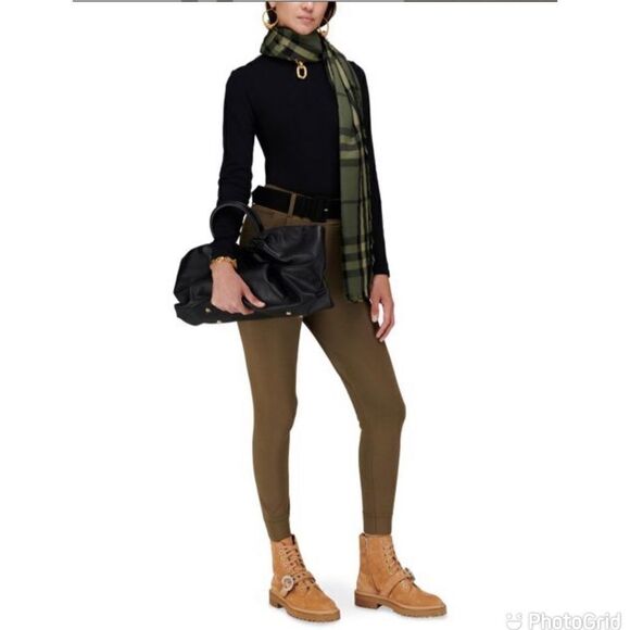 NEW Self-Portrait Khaki Knitted Joggers with Belt Size 4 - Picture 2 of 13